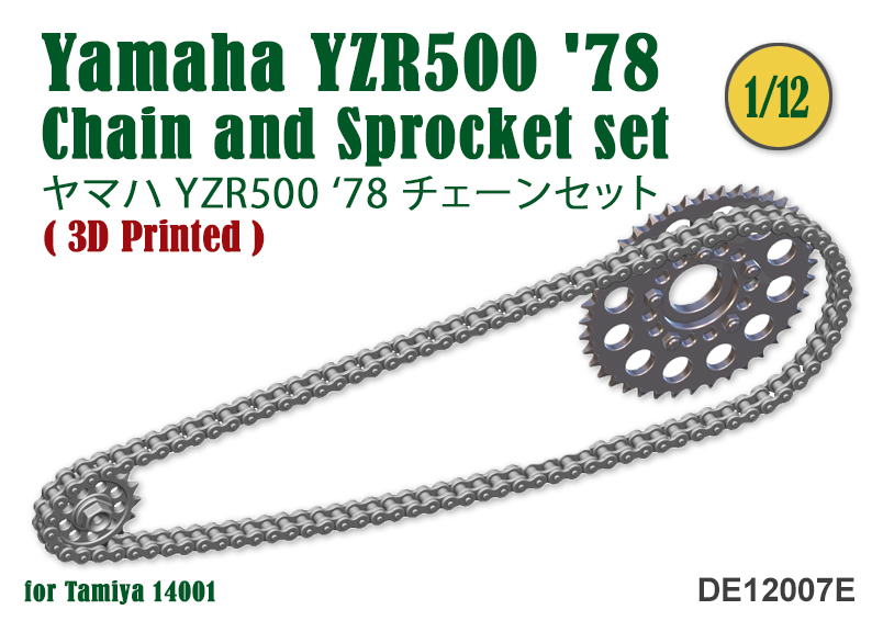 Chain and Sprocket set for Yamaha YZR500 '78 (Easy Painting)